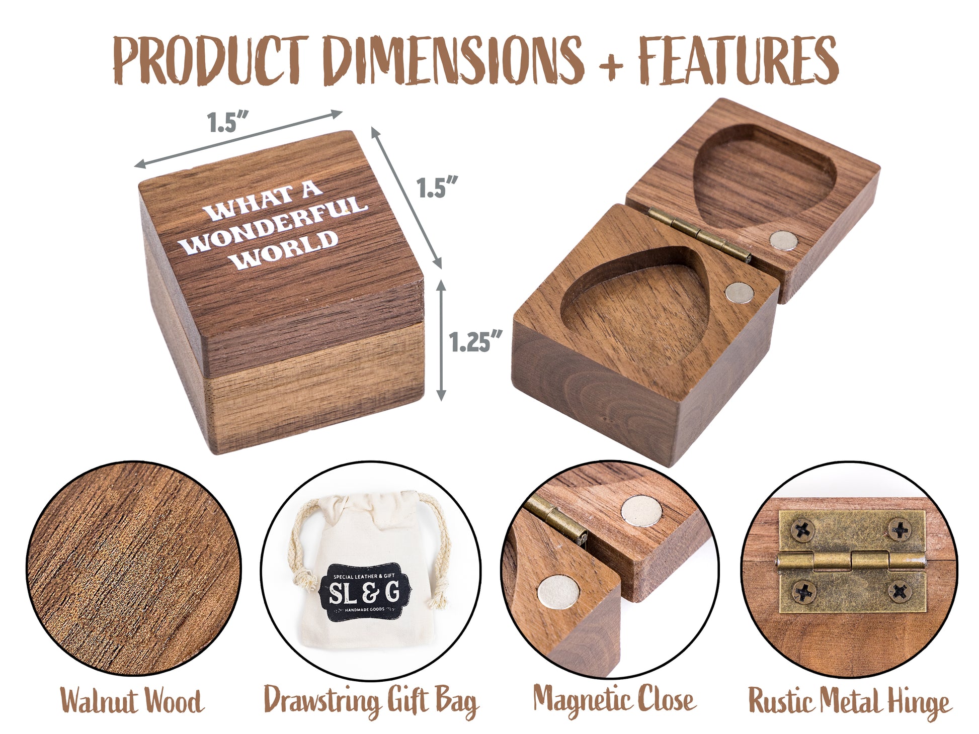 Walnut Guitar Pick Box