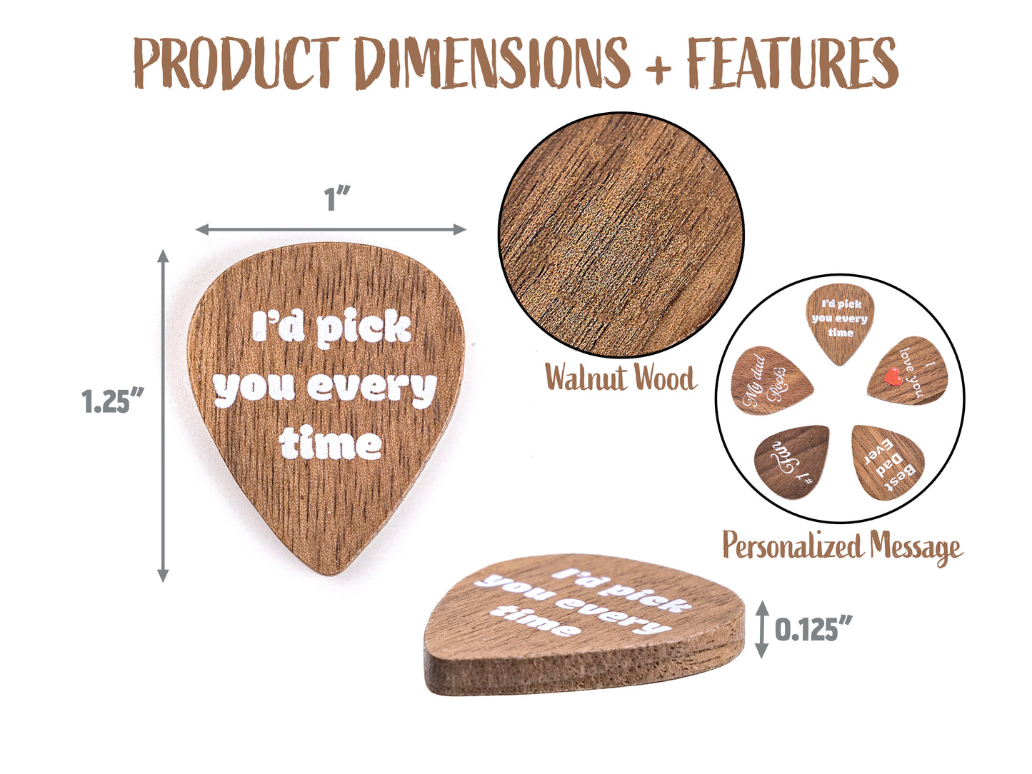 Walnut Guitar Pick Box