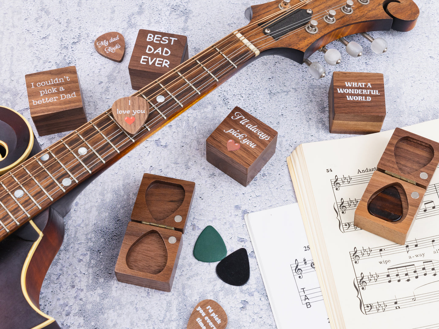 Walnut Guitar Pick Box