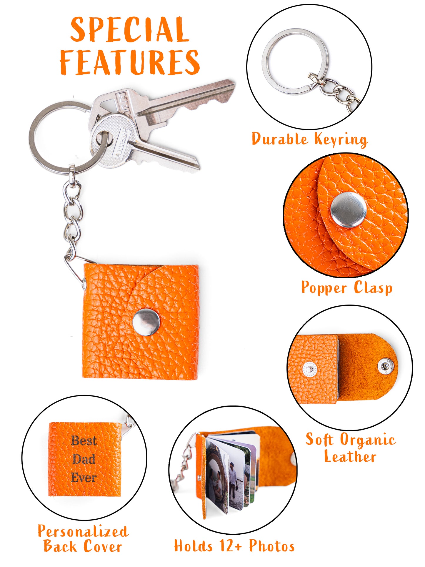 Leather Photo Album Keychain