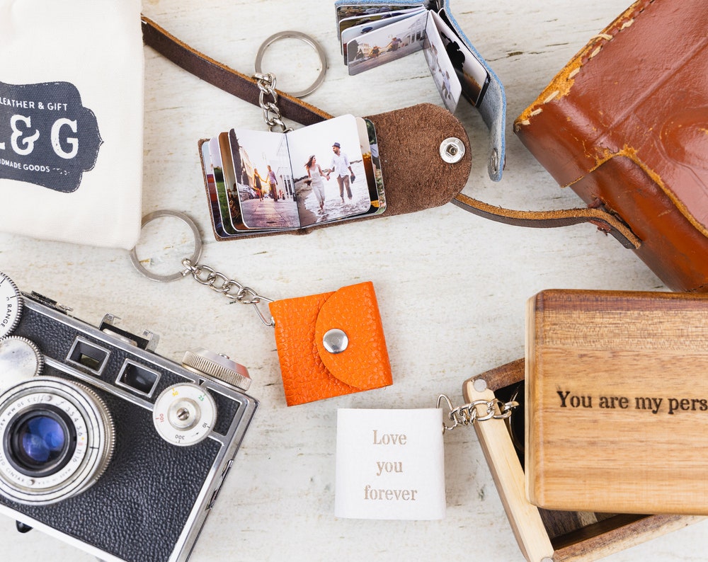 Leather Photo Album Keychain