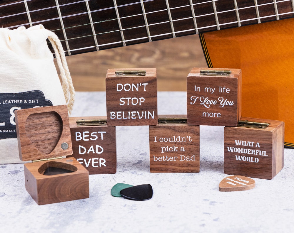 Walnut Guitar Pick Box