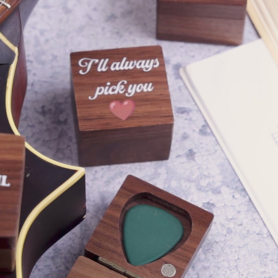 Walnut Guitar Pick Box