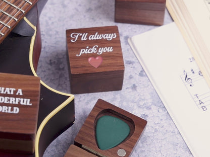 Walnut Guitar Pick Box